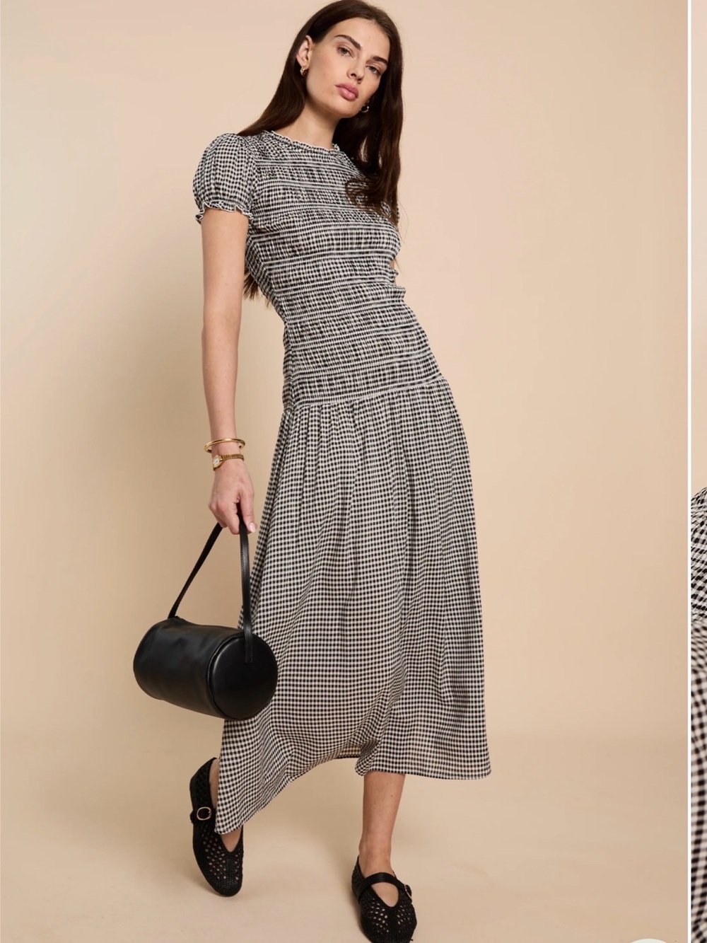 NWT Few Moda Drop Waist Midi Gingham Dress